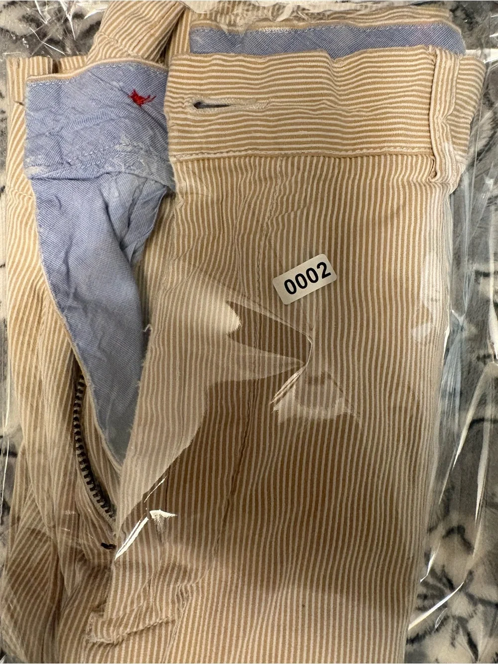 J.CREW Mens Beige White Stripe Chino Shorts Cotton Flat Front Slash Pockets